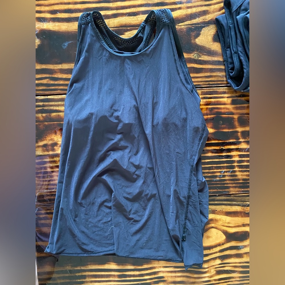 Lululemon black low back tank with built in sports bra. Size 8!